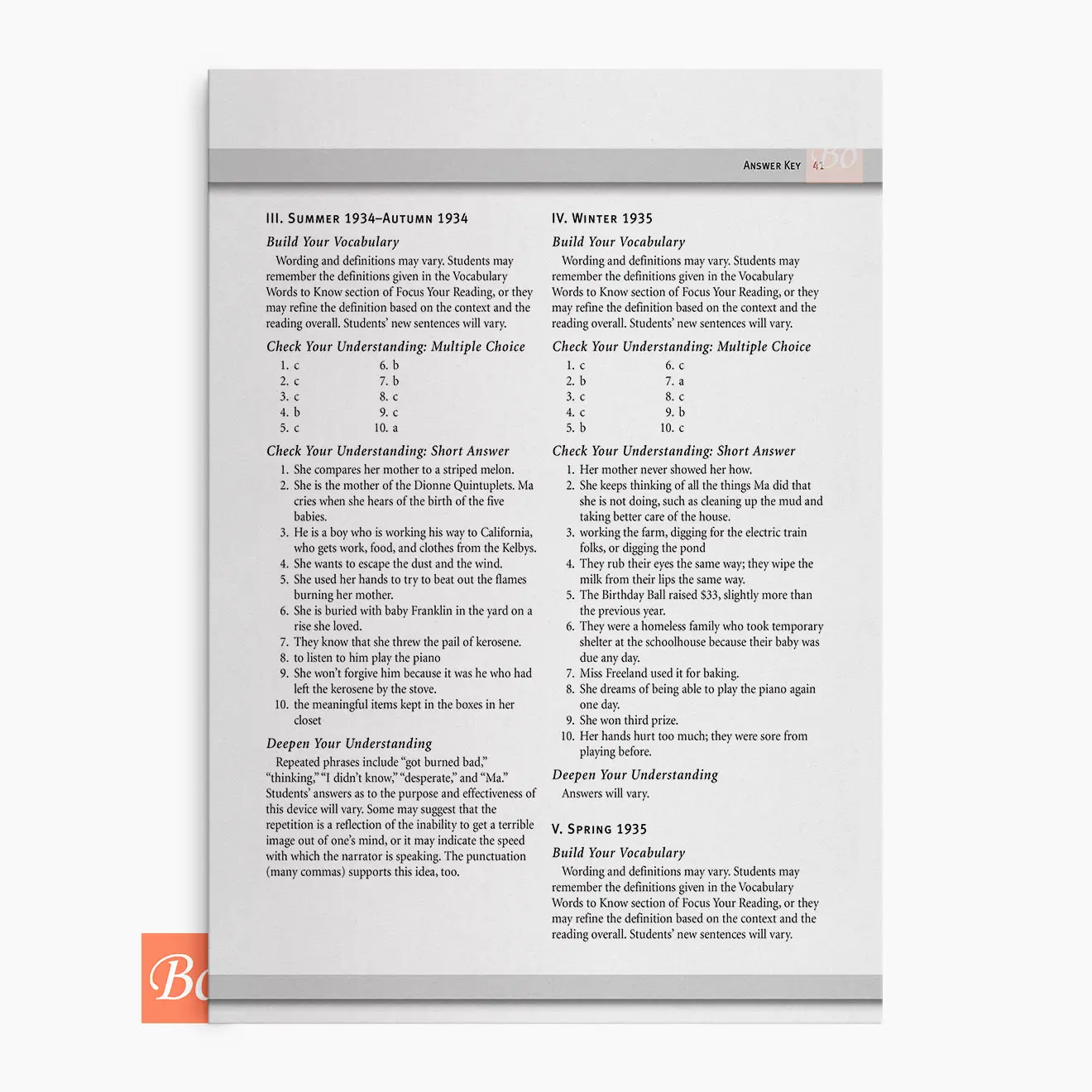 风儿不要来阅读指南 Out of the Dust – focus on reading