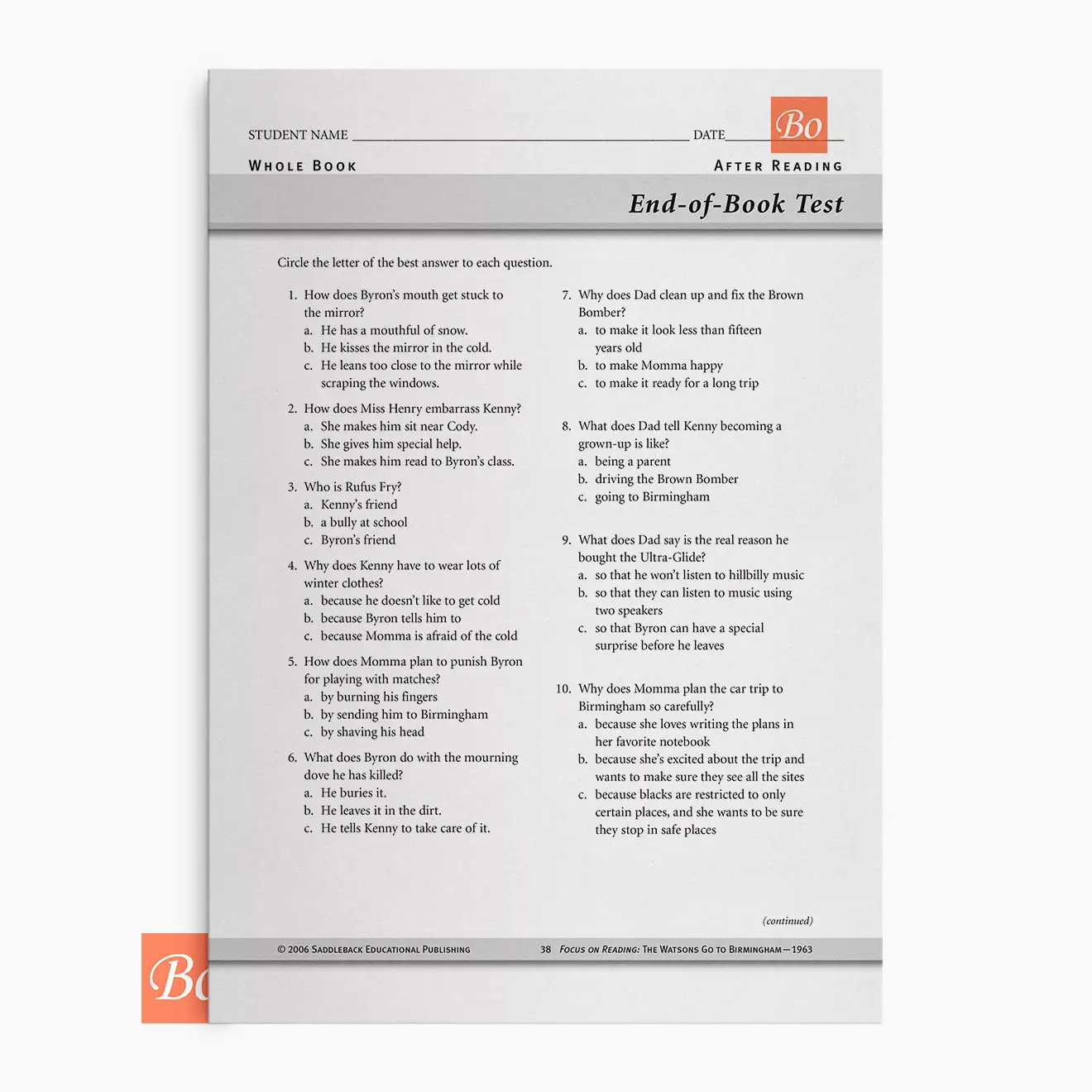 The Watsons Go to Birmingham – 1963阅读指南